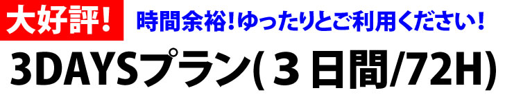 激安レンタカー3DAYSプラン(3日間/72H)駅前配達無料